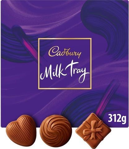 Cadbury Milk Tray Chocolate Box, Assorted Milk Chocolates Gift Set for Birthdays, Anniversaries & Special Occasions, Great for Gifting, 312 g