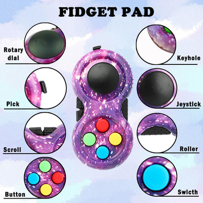 Cuackamily 3-Piece Fidget Toy Set - Galaxy Fidget Cube, Pad, Infinity Cube - Stress & Anxiety Relief for ADHD, ADD, Autism, Adults & Kids