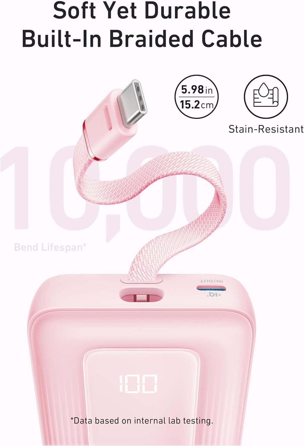 Anker Zolo Power Bank(2025 Upgrade), 20,000mAh 30W High-Speed Portable Charger with Built-In USB-C Cable, Battery Pack For iPhone 17/17 Air/17 Pro/17 Pro Max/16/15 Series, Galaxy, and More