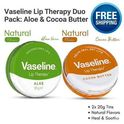 Vaseline Lip Therapy Balm Petroleum Jelly 20g pack of 2, 3 or 4 Pocket Size Pots