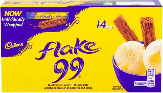 Cadbury Flake 99 Chocolate Bars 14 Pack Individually Wrapped Free Delivery