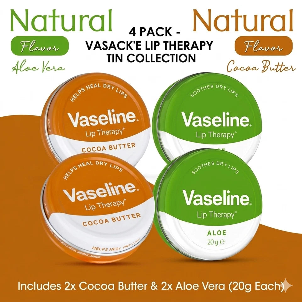 Vaseline Lip Therapy Balm Petroleum Jelly 20g pack of 2, 3 or 4 Pocket Size Pots