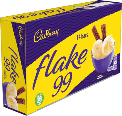 Cadbury Flake 99 Chocolate Bars 14 Pack Individually Wrapped Free Delivery